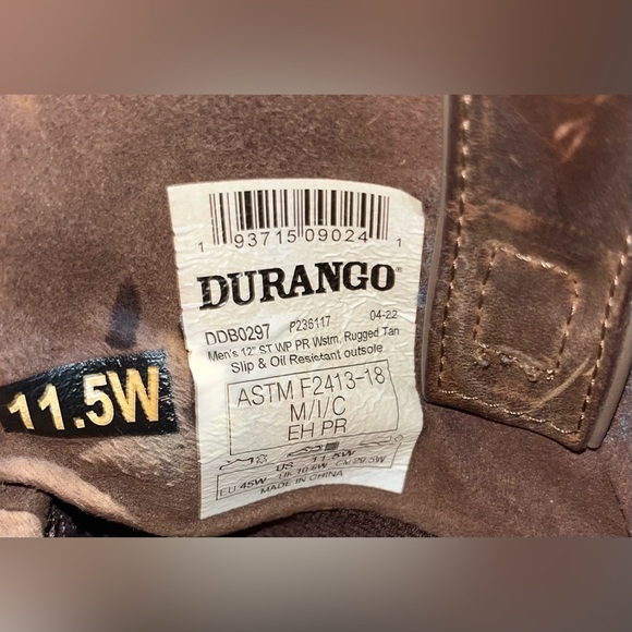 Durango Men's Maverick Pro Steel Toe Watetproof Brown Work Boots DDB0297 11.5W - Picture 8 of 8